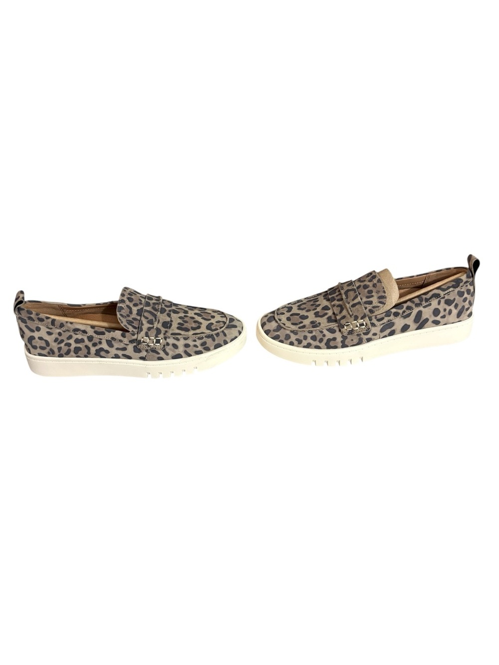 Vionic Leopard Print Slip-On Loafers in Beige and Black